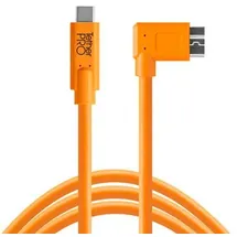 Tether Tools TetherPro USB-Datenkabel für USB-C an USB 3.0 Micro-B - rechtsgewinkelter Stecker orange 4,6m