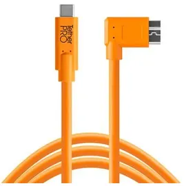 Tether Tools TetherPro USB-Datenkabel für USB-C an USB 3.0 Micro-B - rechtsgewinkelter Stecker orange 4,6m