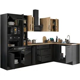 BASIC by Balculina Winkelküche Turin L-Form 300 cm schwarz