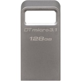 Kingston DataTraveler Micro 3.1 DTMC3/128GB Kleines Format USB 3.1 silber Mini-USB-Stick silberfarben