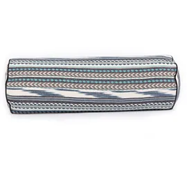 Bodhi Ethno Collection: Yoga-Bolster (rund), Ikat-Webstoff, schwarz-weiß-blau gem., Dinkelhülsen bunt|grau No Size