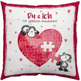 SHEEPWORLD Kissen Motiv Du und ich 40 x 40 cm Rosa