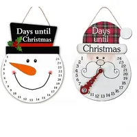 Weihnachts-Countdown-Kalender, aus Holz, zum Aufhängen, Weihnachts-Adventskalender mit Weihnachtsmann-Schild für Urlaub, Heimdekoration, 21,6 x 29,6 cm, 2 Stück