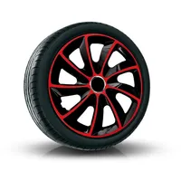 NRM Radkappen Stig 15 in Zoll, 15" Radkappen Komplettset 4 Stück rot|schwarz