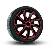 NRM Radkappen Stig 15 in Zoll, 15" Radkappen Komplettset 4 Stück rot|schwarz