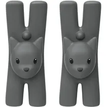 Alessi LAMPO,Set 2 MOLLETTE Nero, thermoplastischem Harz, Mehrfarbig, One Size