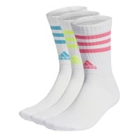 adidas adidas, 3-Stripes Cushioned Sportswear, Socken (3 Paare), Weiß/Lucid Cyan/Lucid Lemon/Lucid Pink, Xl, Unisex-Adult
