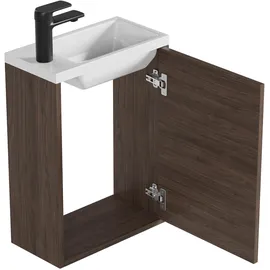 Badplaats B.V. Badezimmer Badmöbel Set Florence Walnuss 40cm)