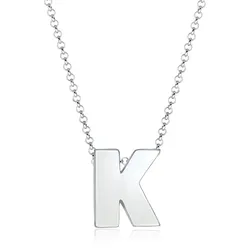 Kette mit Anhänger ELLI "Buchstabe K Initialen 925 Sterling Silber", silber, Halsketten, Damen, 45, Silber 925 (Sterlingsilber), L: 45cm