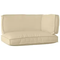 VidaXL 3-teiliges Palettenkissen-Set Beige Oxford-Stoff