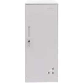 Mendler Spind HWC-P63, Schließfach Wertfachschrank Schließfachschrank Tür Kleiderstange, 90x38x45cm Stahl ~ weiß