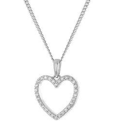trendor 68222 Schmuck-Anhänger Herz Weißgold 333/8K mit Silberkette, 45 cm