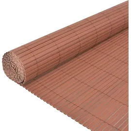 vidaXL PVC Doppelseitig Gartenzaun 90 x 300 cm braun