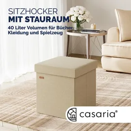 CASARIA Sitzhocker 2er-Set Beige 38x38x38cm Faltbar