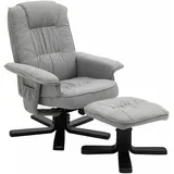Idimex Relaxsessel Charly Polyester 76 x 87 x 61 cm Grau mit Hocker