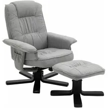 Idimex Relaxsessel Charly Polyester 76 x 87 x 61 cm Grau mit Hocker