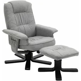 Idimex Relaxsessel Charly Polyester 76 x 87 x 61 cm Grau mit Hocker