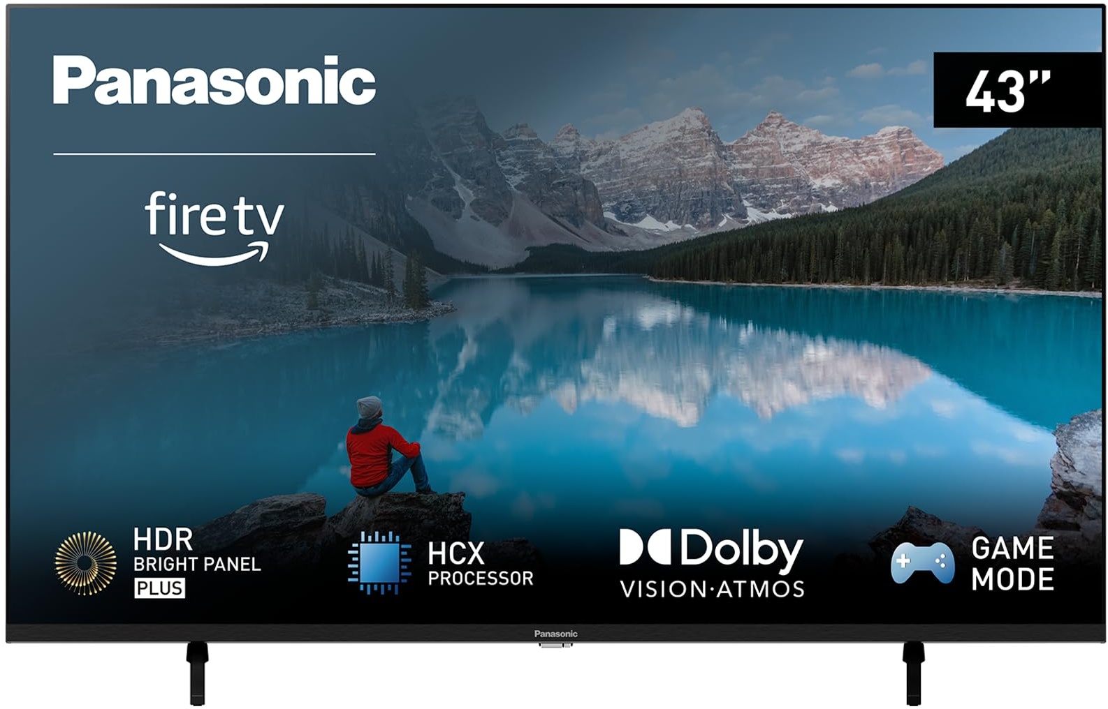 Panasonic TX-43MXW834, 43 Zoll 4K Ultra HD LED Smart 2023 TV, High Dynamic Range (HDR), Dolby Atmos & Dolby Vision, Fire TV, Prime Video, Alexa, Netflix, Schwarz