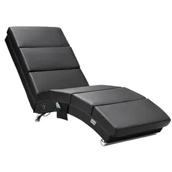 Relaxliege London Schwarz mit Massage- & Heizfunktion