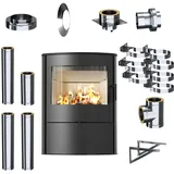 Kratki Ofen freistehender Kamin GRATES Goat ROLLO 2 10 kW Außenkamin-Set