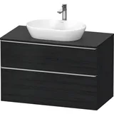 Duravit D-Neo Konsolenwaschtischunterbau mit Möbelgriff Gold poliert - Eiche Schwarz Matt 1000x550x664 mm DE49680701 DE4968070160000