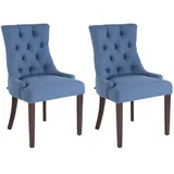 CLP 2er Set Esszimmerstuhl Aberdeen Stoff antik/blau