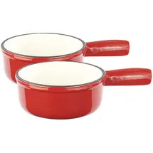 Rosenstein & Söhne 2er-Set Käsefondue-Töpfe aus Gusseisen, 16 cm