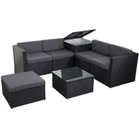 Mendler HWC-D21 Lounge-Set anthrazit/dunkelgrau