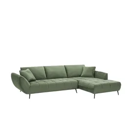 bobb Eckcouch Mikrofaser 3-Sitzer Grün