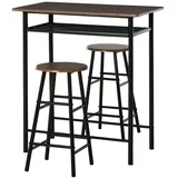 Homcom Bartisch Set 80 x 50 x 90 cm Schwarz