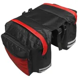 SEIWEI Rot Fahrrad-Rücksitz-Kofferraumtasche mit reflektierendem Streifen, Fahrrad-Doppelpack-Satteltasche für Kurze und mittlere Distanzen