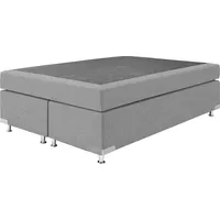 Westfalia Schlafkomfort Boxspringbett "Holland", grau, B:142cm L:201cm, Strukturstoff (77%