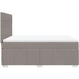 vidaXL Boxspringbett mit Matratze Taupe 140x200 cm Stoff