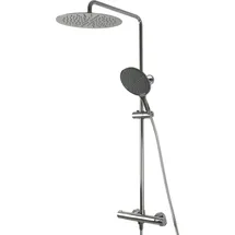 PaulGurkes Duschsystem Thermostat Aufputz 30cm Regendusche XXL Schwenkbar Set