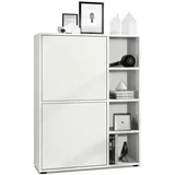 Vladon Highboard 79 x 105,5 x 35,5 cm Weiß matt