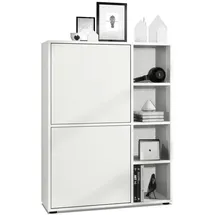 Vladon Highboard 79 x 105,5 x 35,5 cm Weiß matt