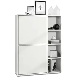 Vladon Highboard 79 x 105,5 x 35,5 cm Weiß matt