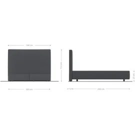 DeLife Boxspringgestell Dream-Well Plüsch-Cord Beige 160x200 cm,
