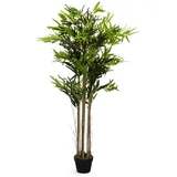 Spetebo Kunstpflanze Bambus im Blumentopf - 150 cm - Deko Pflanze Zimmerpflanze künstlich Kunstbaum