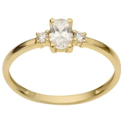 Goldring »Schmuck Geschenk Gold 333 Vorsteckring, Verlobungsring«, mit Zirkonia (synth.), 17307916-16 gelbgoldfarben-kristallweiß + kristallweiß
