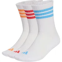 adidas 3-Streifen Cushioned Sportswear Crew Socken 3er Pack White/Lucid Orange/Lucid Red 43-45