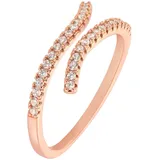 Steel_art Fingerring mit Stein Miranda silberfarben in rosegoldfarben | Gr.: 56