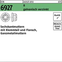 Industrial Quality Supplies DIN 6927 Sechskantmuttern mit Klemmteil und