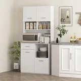 Homcom Küchenbuffet Hochschrank 80 x 35 x 180 cm Weiß