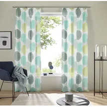 OTTO home Gardine OTTO HOME "Belem" Gr. 5, grün, B:140cm H:265cm, Voile, Polyester, Gardinen, Gardine, 1 bzw. 2 Schals, Vorhang, Fertiggardine, Kreise