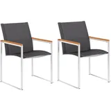 vidaXL Gartenstuhl 60,5 x 75,5 x 85 cm grau 2 St.