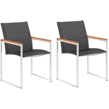 vidaXL Gartenstuhl 60,5 x 75,5 x 85 cm grau 2 St.