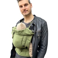 Hoppediz Babytrage Bondolino Plus, Komforttrage ab Geburt, Bauchtrage und Rückentrage, Design oliv