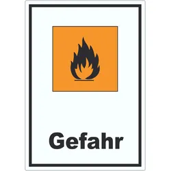 Aufkleber Gefahrensymbol Entzündbar Gefahr Brand Flamme A8 (52x74mm)