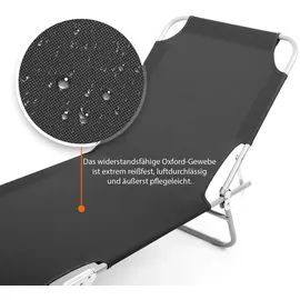 BigDean Sonnenliege 150 x 55 x 0 cm Schwarz